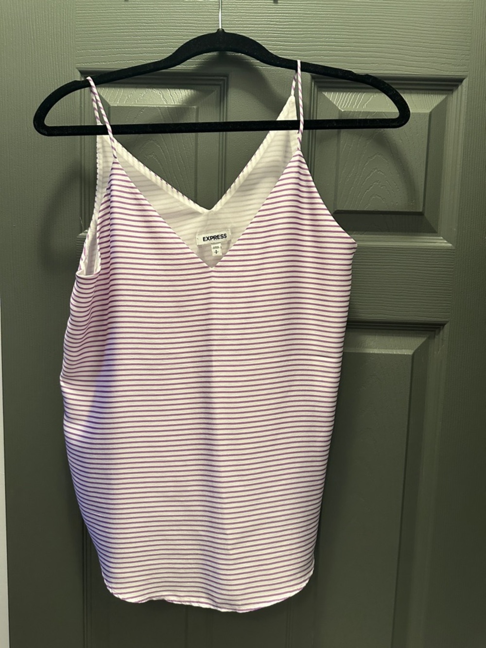Express Lavender & White Striped V-Neck Cami